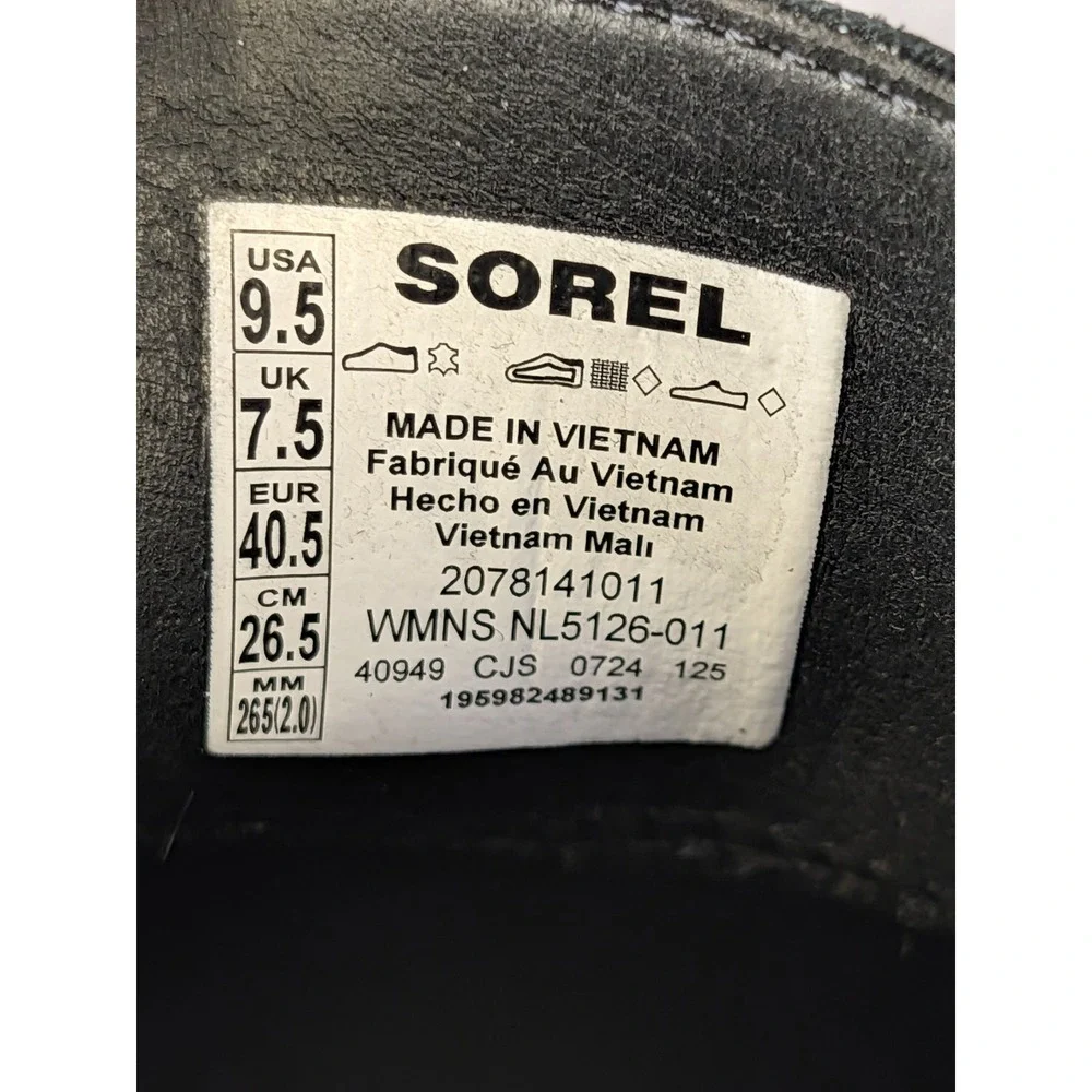 Sorel‎ Brex Heel Penny Loafer Black Leather Lug Sole Shoes NL5126-011 Mens 9.5